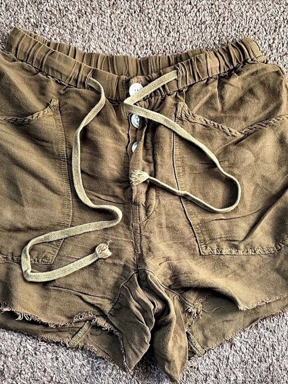 Free People Westmoreland Shorts Westmoreland Linen Cargo Shorts Brown XS
